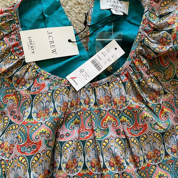 NWT J.Crew Side-cutout cotton dress in Liberty Giorgia Duke print size 4 - Picture 5 of 8